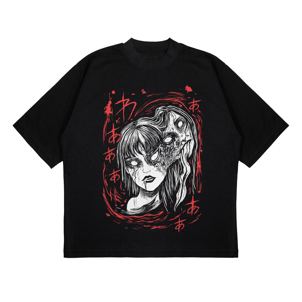 UNISEX - Unisex Horror Manga  T-Shirt, Creepy Girl,  Manga Gothic T-Shirt, Dark Anime Gothic T-Shirt