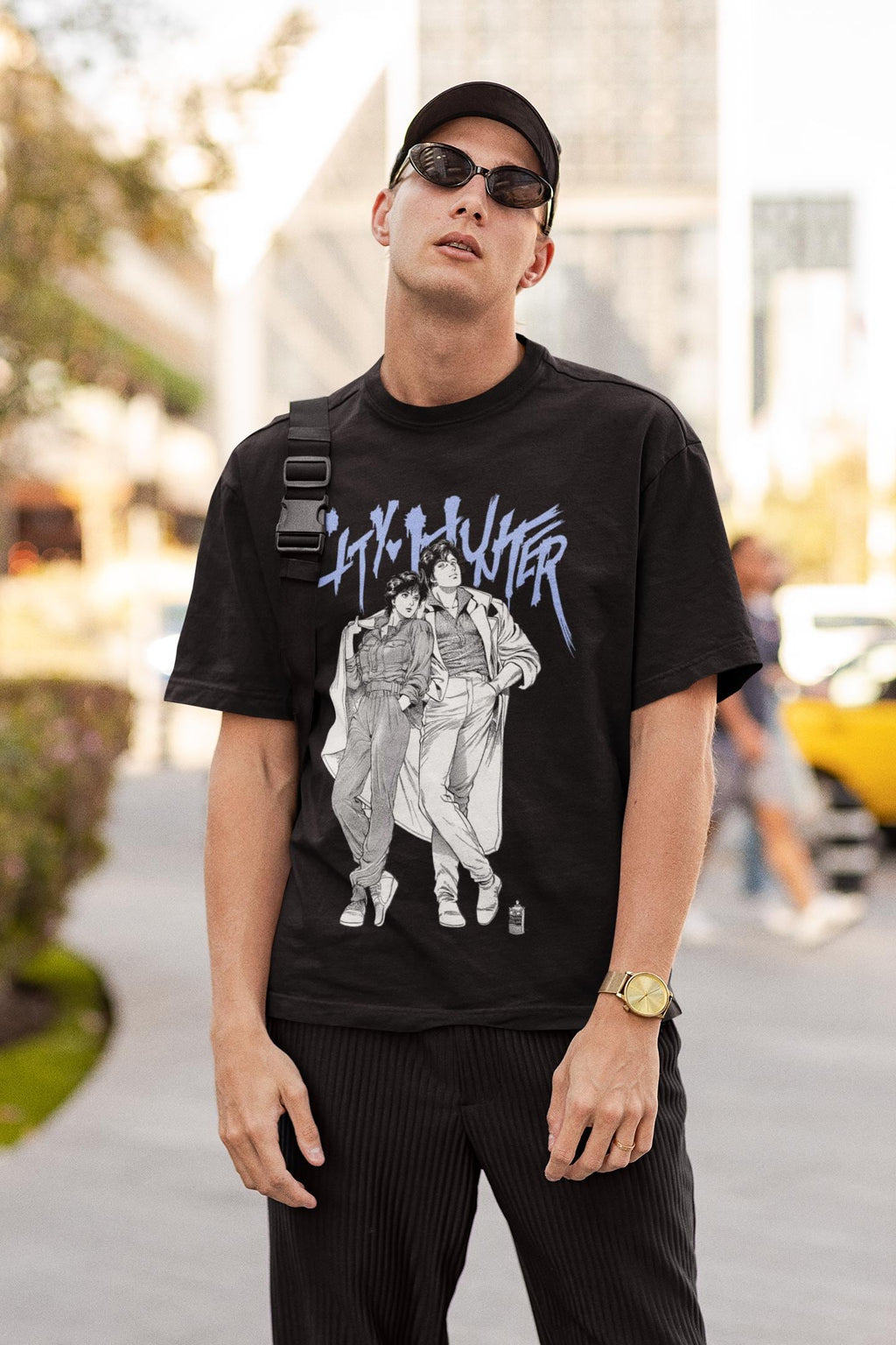 Unisex City Hunter Retro Anime T-Shirt, Ryo Saeba, Kaori Makimura Manga Shirt