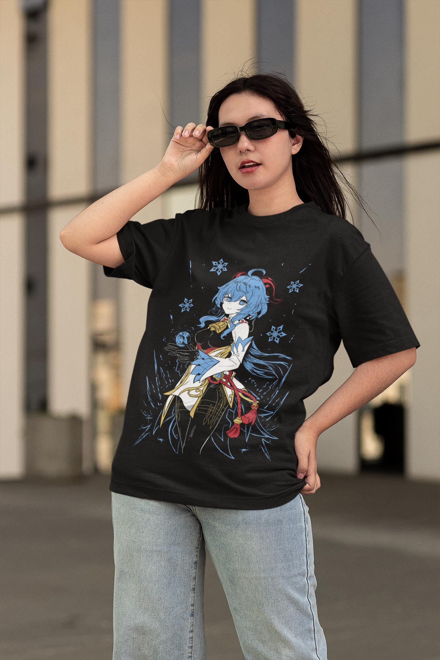 Ganyu Genshin Impact, Genshin Impact Raiden Shogun Gaming T-Shirt, Hu Tao Anime Videogame Waifu