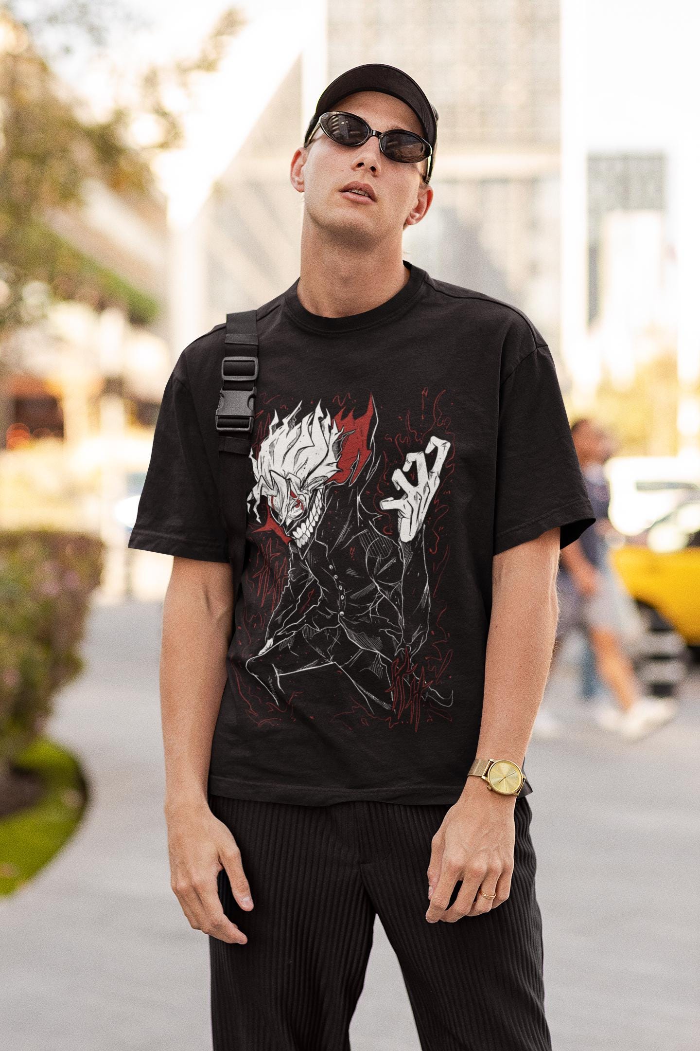 Unisex Horror Manga Creepy Girl T-Shirt, Dark Anime Gothic T-Shirt, Manga Gothic T-Shirt