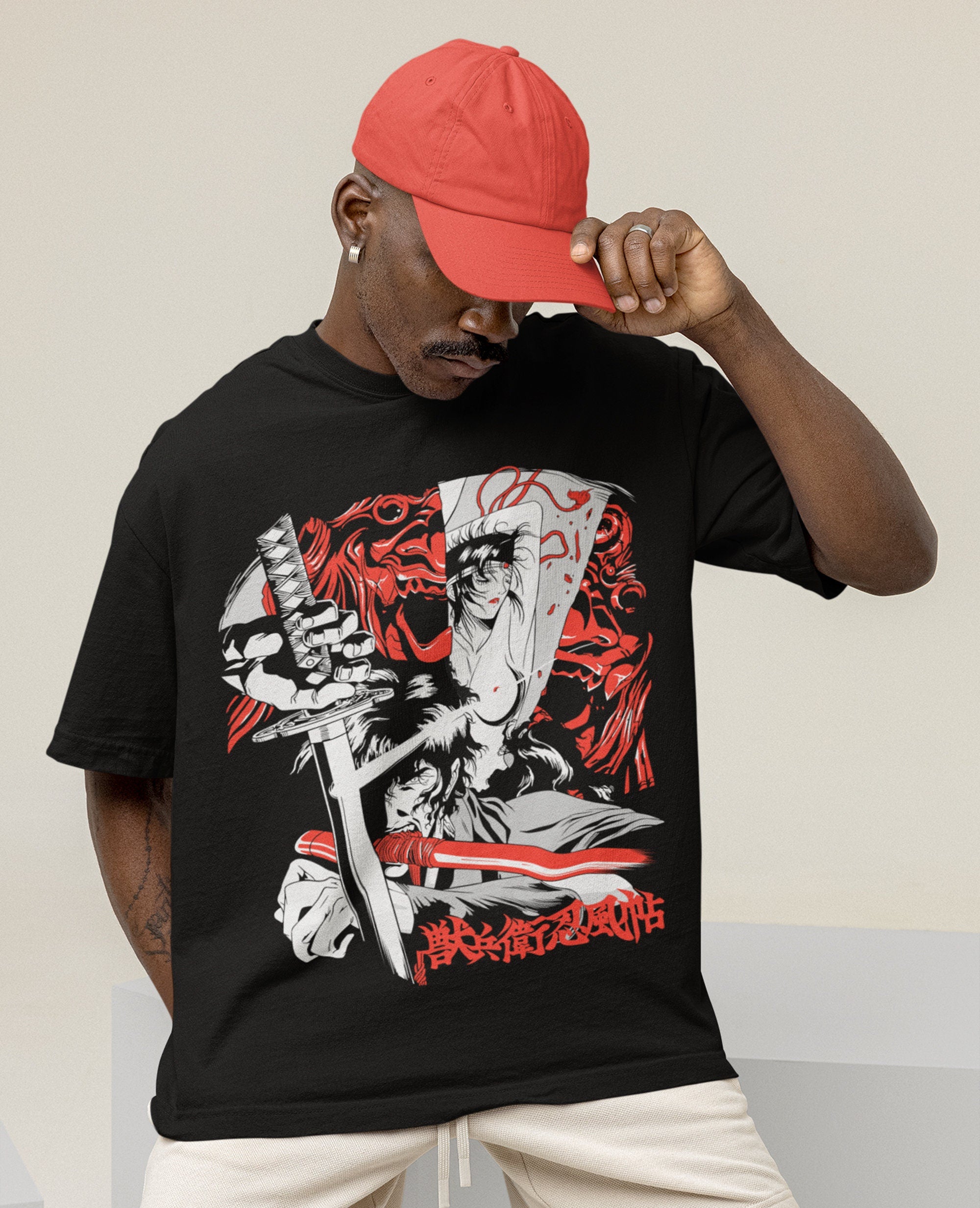 UNISEX -  Ninja Scroll Jubei Kibagami Retro Anime T-Shirt, Manga Waifu Shirt