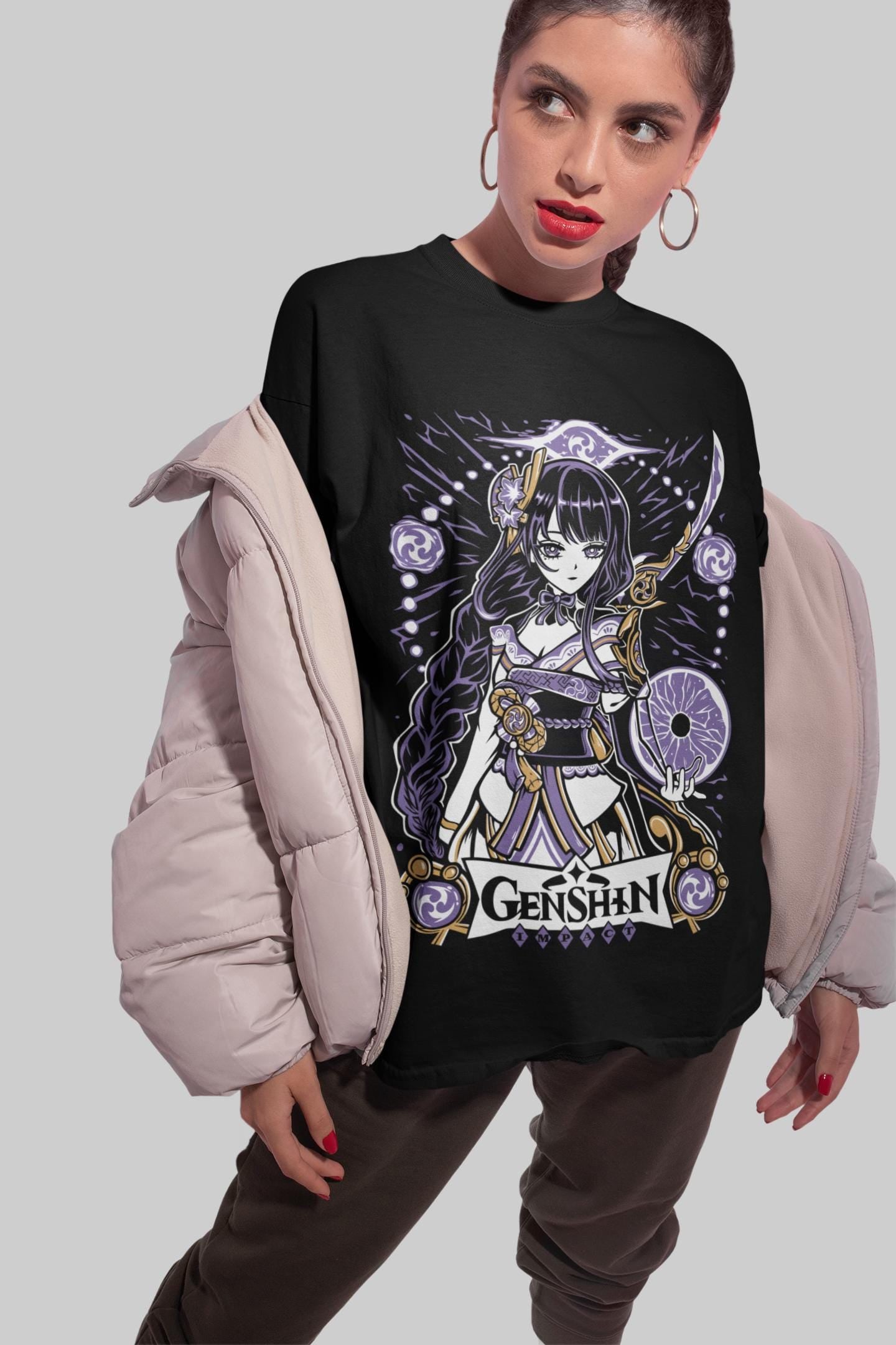 Unisex Genshin Impact Raiden Shogun Gaming T-Shirt, Anime Waifu Shirt