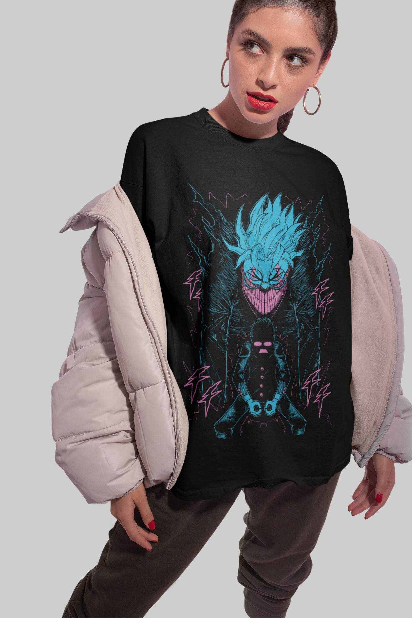 Unisex Horror Manga Creepy Girl T-Shirt, Dark Anime Gothic T-Shirt, Manga Gothic T-Shirt