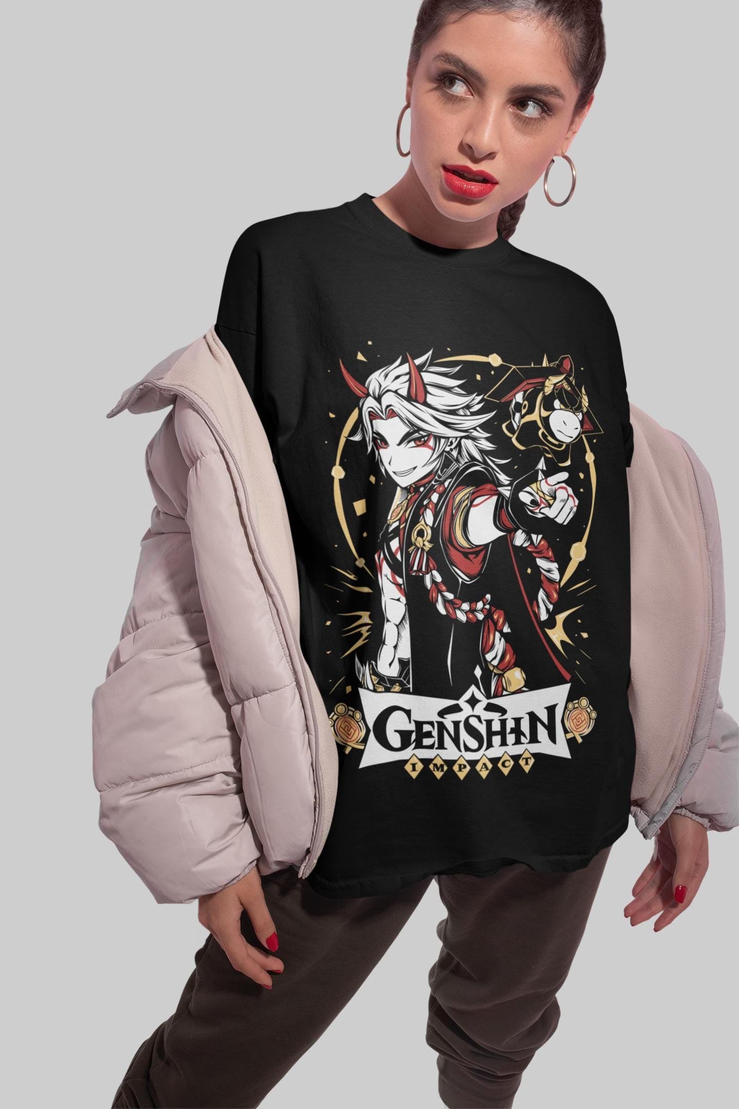 Arataki Itto Genshin Impact Japan Aesthetic Anime Japanese Vaporwave Genshin Impact Raiden Shogun Gaming T-Shirt, Anime Waifu Shirt