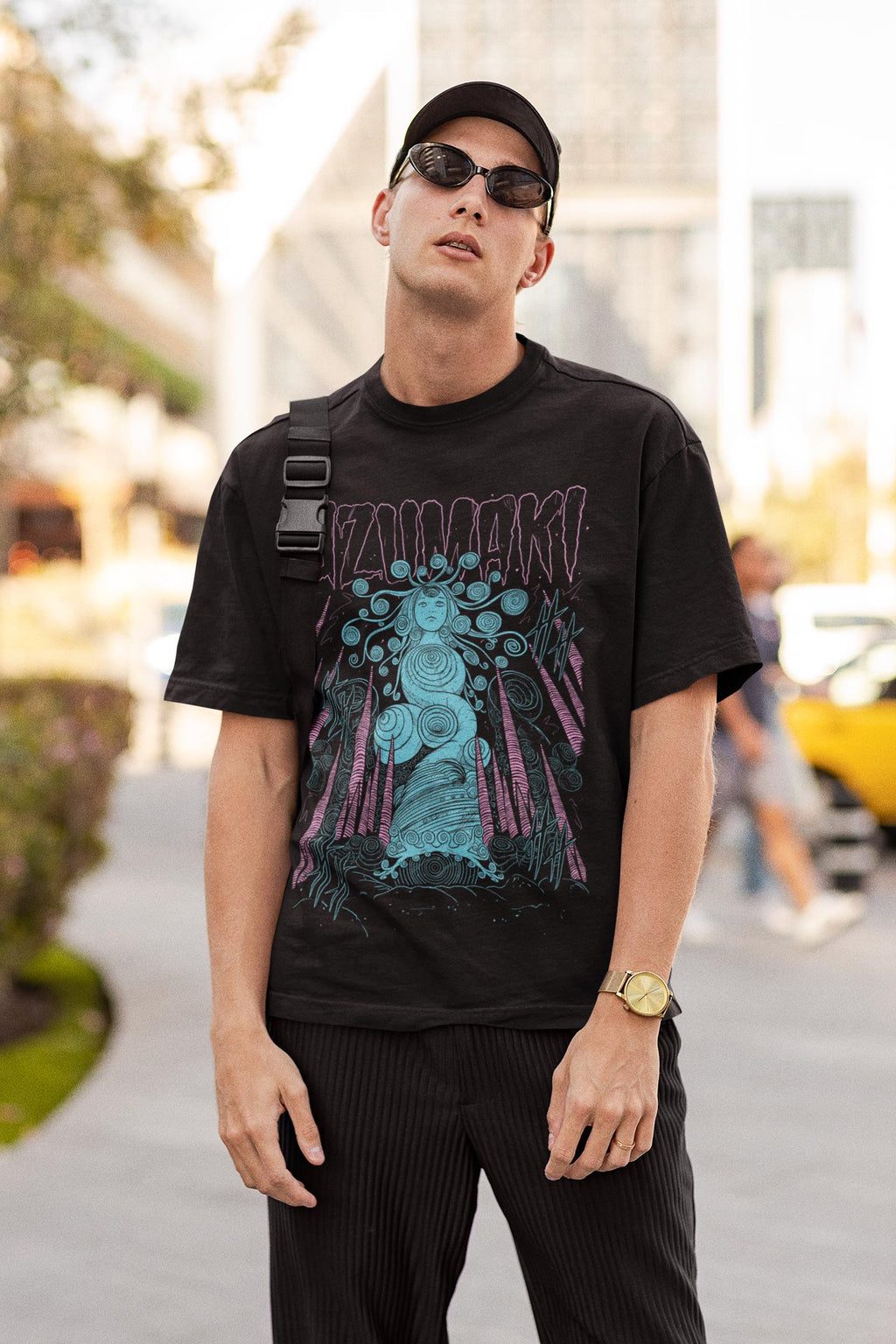 Unisex - Horror Manga Creepy Girl T-Shirt, Dark Anime Gothic T-Shirt, Manga Gothic T-Shirt