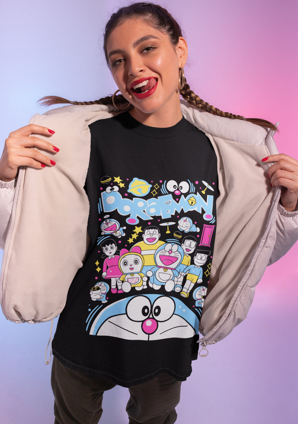 Unisex 90s Anime Girl T-Shirt, Pastel Goth, 90s Anime Grunge Aesthetic, Alt Anime Clothes, Japanese Harajuku Fashion