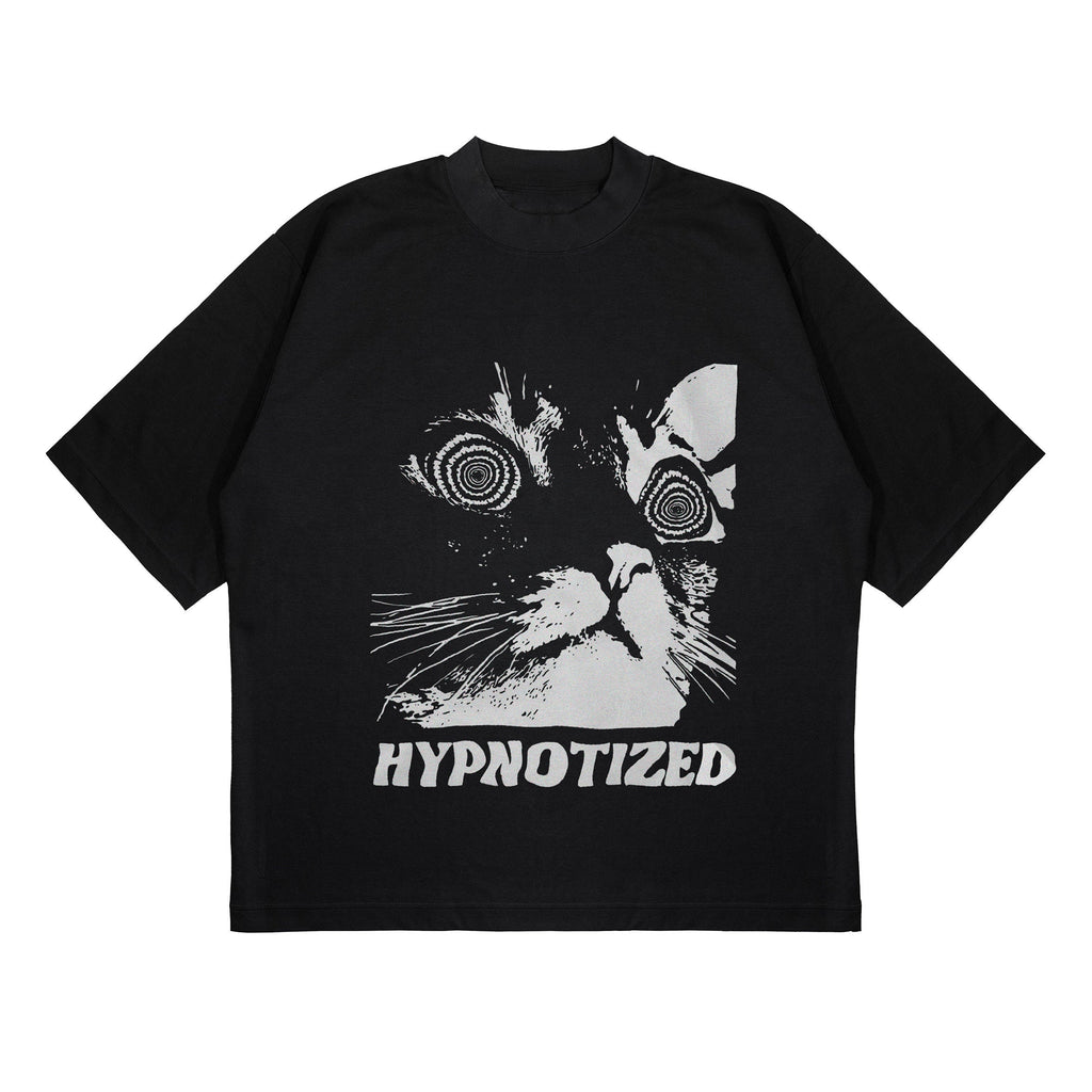 HYPNOTYZE cat Streetwear Harajuku T-Shirt Hip Hop Cartoon Korean Print Men Tshirt Fashion Cotton Casual, Summer Short Sleeve T Shirt
