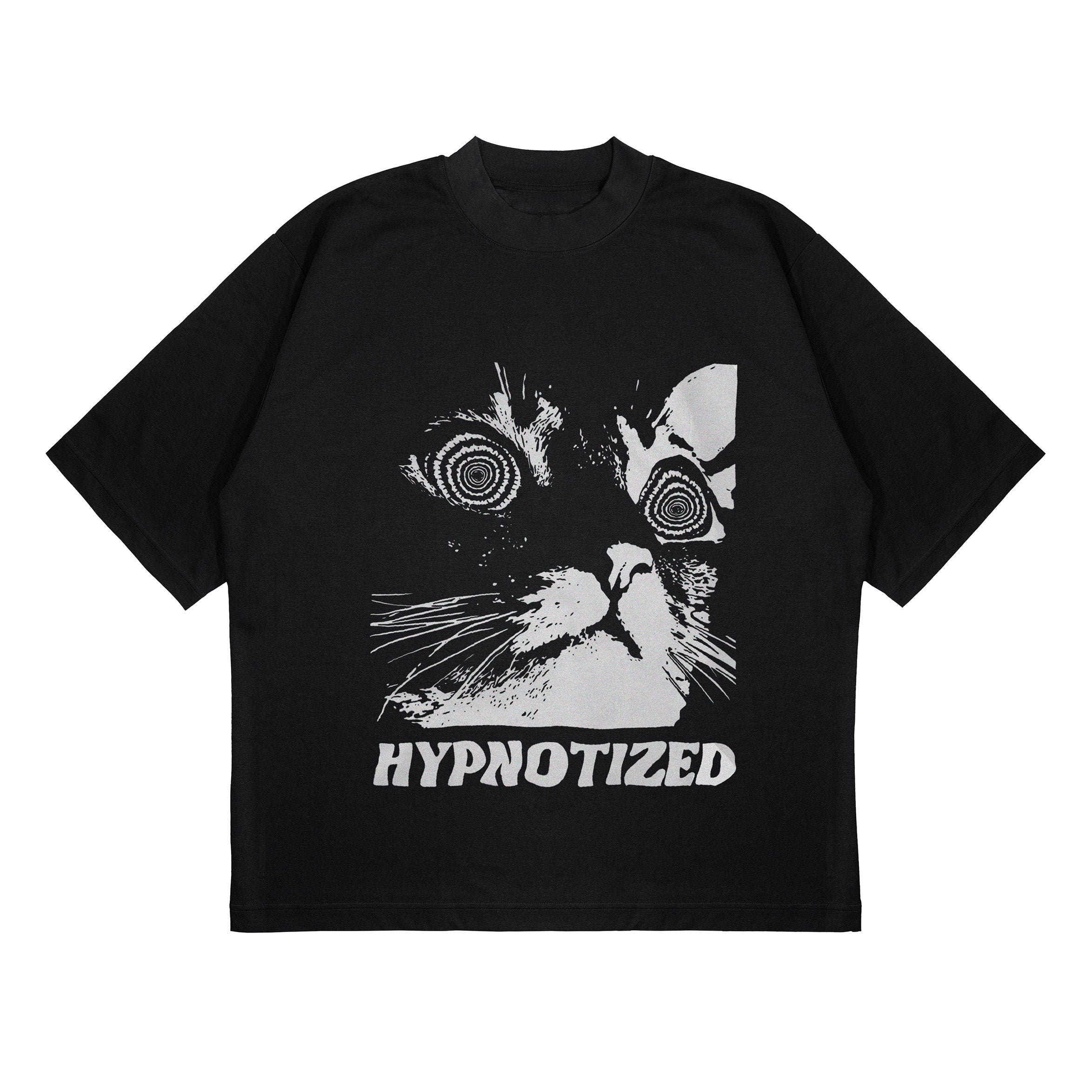 HYPNOTYZE cat Streetwear Harajuku T-Shirt Hip Hop Cartoon Korean Print Men Tshirt Fashion Cotton Casual, Summer Short Sleeve T Shirt