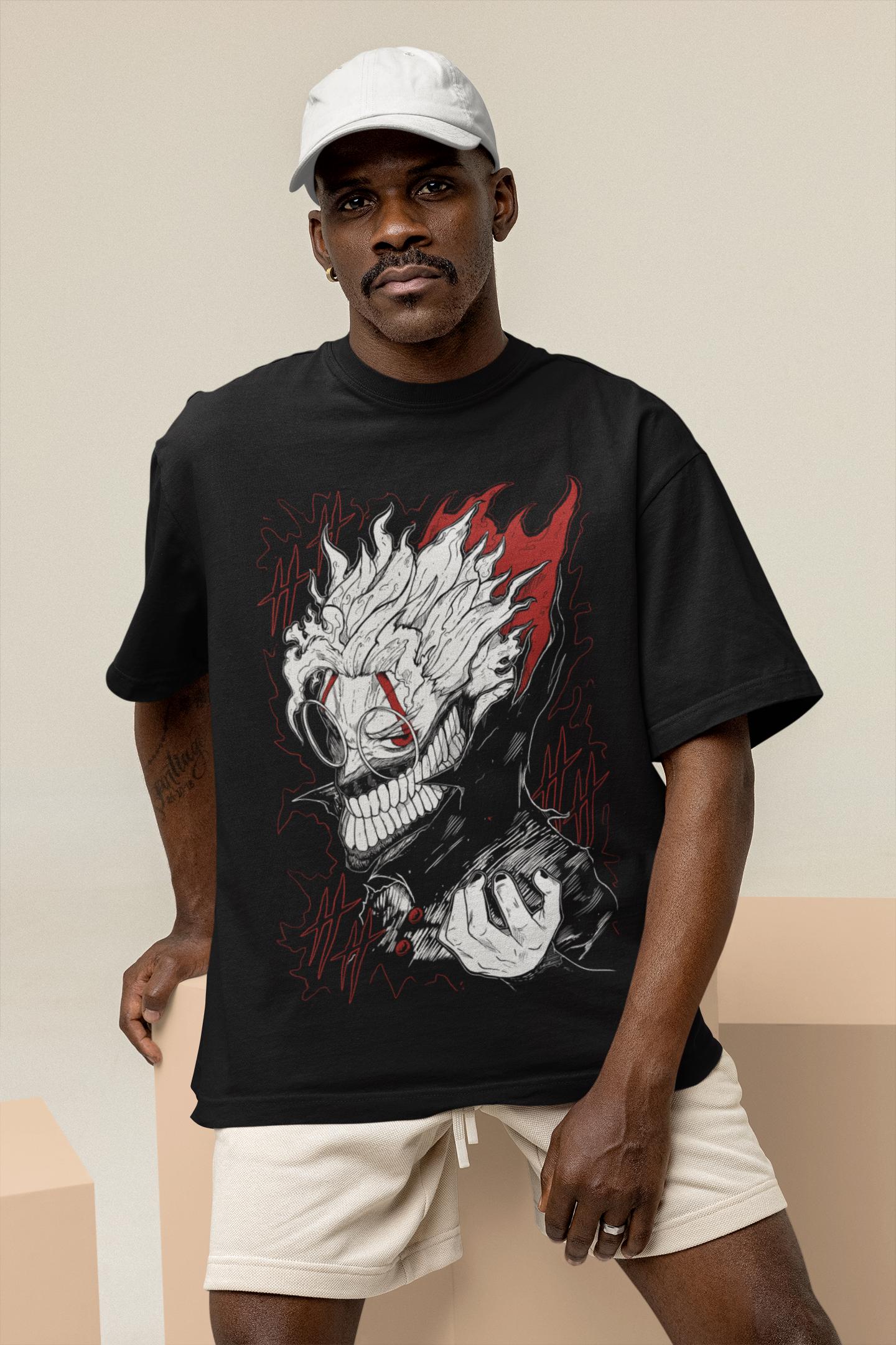 Unisex Horror Manga Creepy Girl T-Shirt, Dark Anime Gothic T-Shirt, Manga Gothic T-Shirt