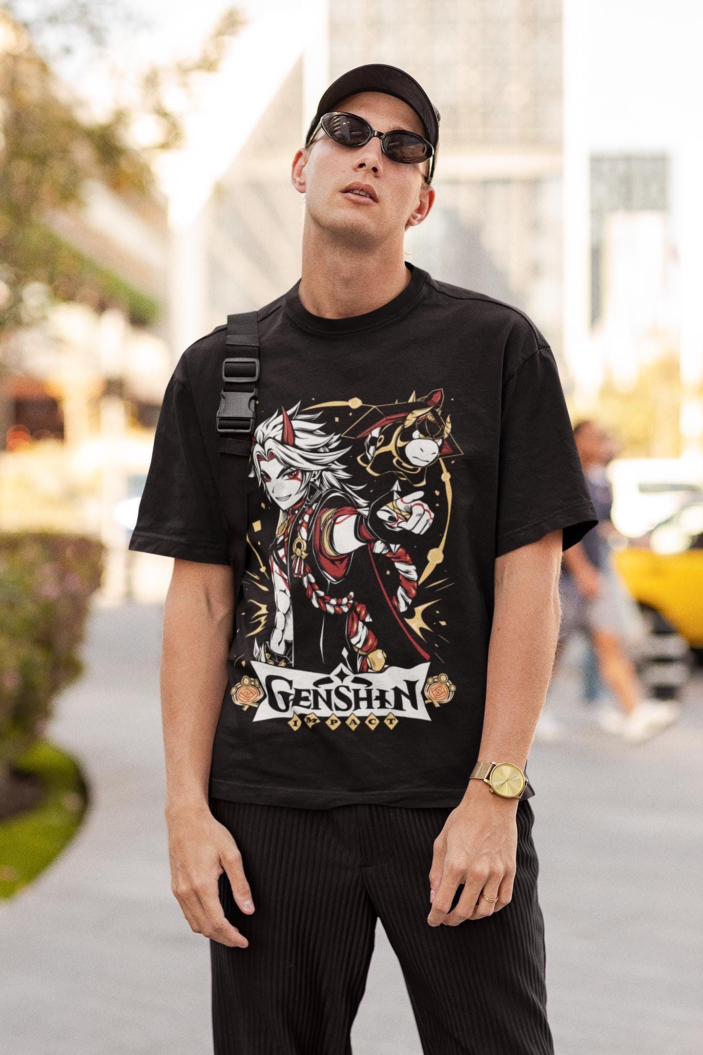 Arataki Itto Genshin Impact Japan Aesthetic Anime Japanese Vaporwave Genshin Impact Raiden Shogun Gaming T-Shirt, Anime Waifu Shirt