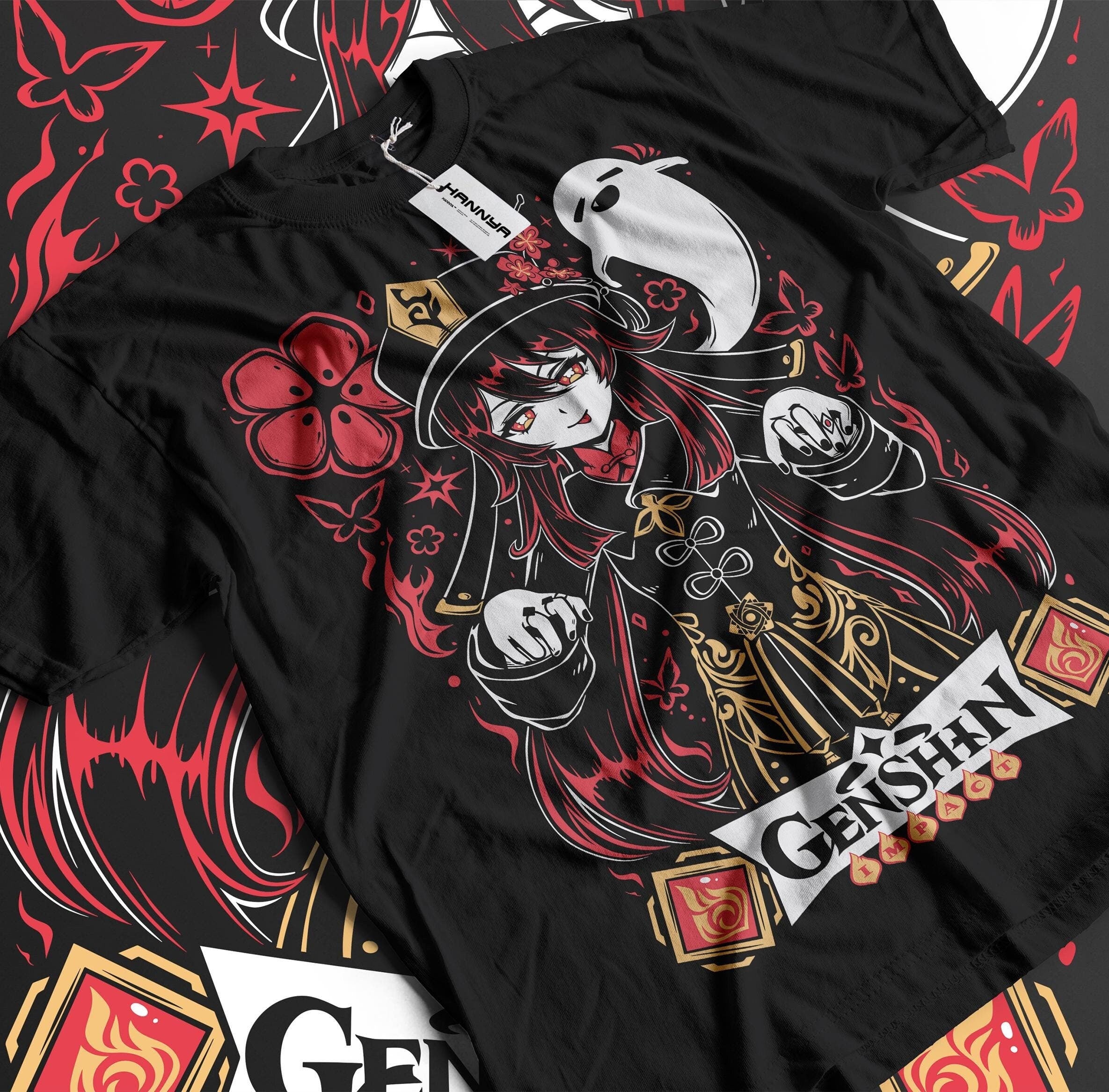 Hu Tao Genshin Impact Japan Aesthetic Anime Japanese Vaporwave Genshin Impact Raiden Shogun Gaming T-Shirt, Anime Waifu Shirt