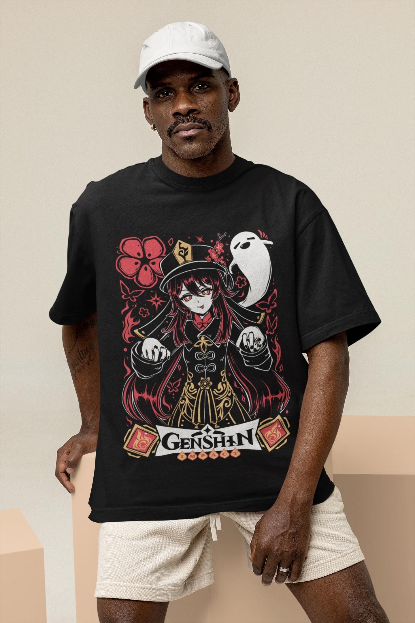 Hu Tao Genshin Impact Japan Aesthetic Anime Japanese Vaporwave Genshin Impact Raiden Shogun Gaming T-Shirt, Anime Waifu Shirt
