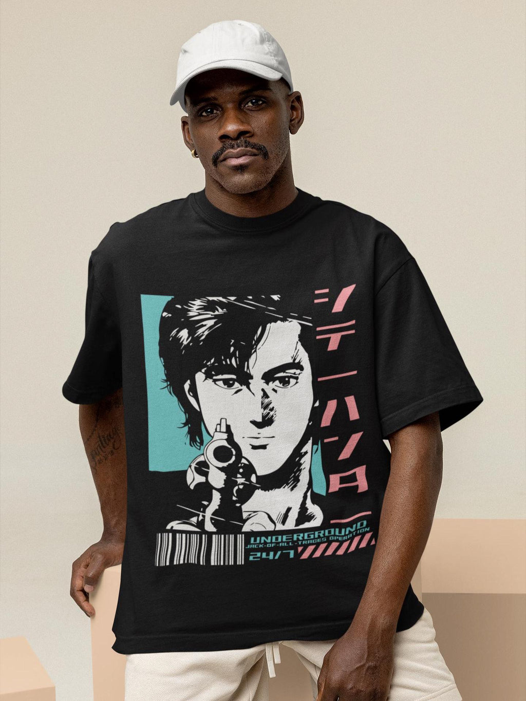 Unisex City Hunter Retro Anime T-Shirt, Ryo Saeba, Kaori Makimura Manga Shirt