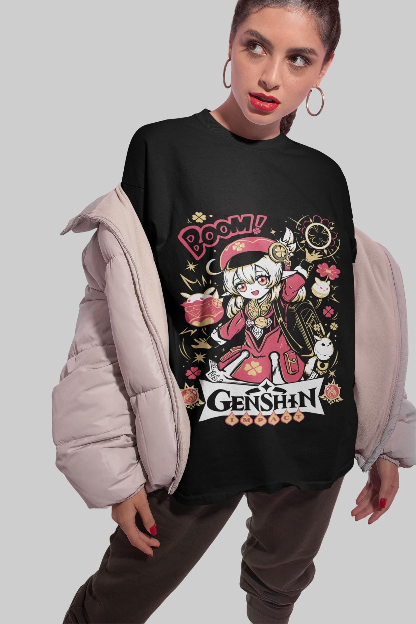 Klee Genshin Impact Aesthetic Anime Vaporwave Japan Aesthetic Anime Japanese Genshin Impact Raiden Shogun Gaming T-Shirt, Anime Waifu Shirt