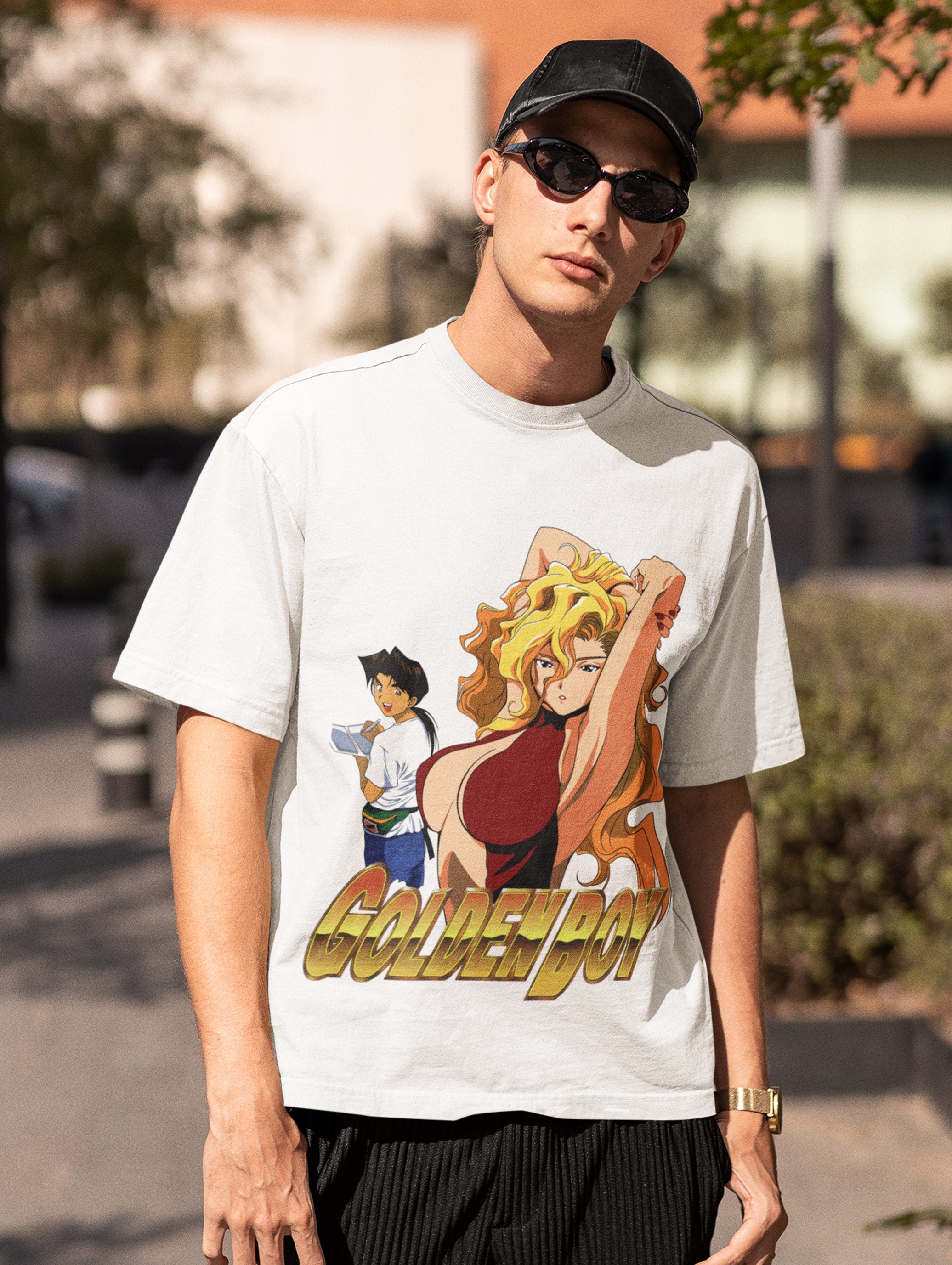 UNISEX - Golden Boy Retro Anime T-Shirt, Madame President Waifu Manga Shirt