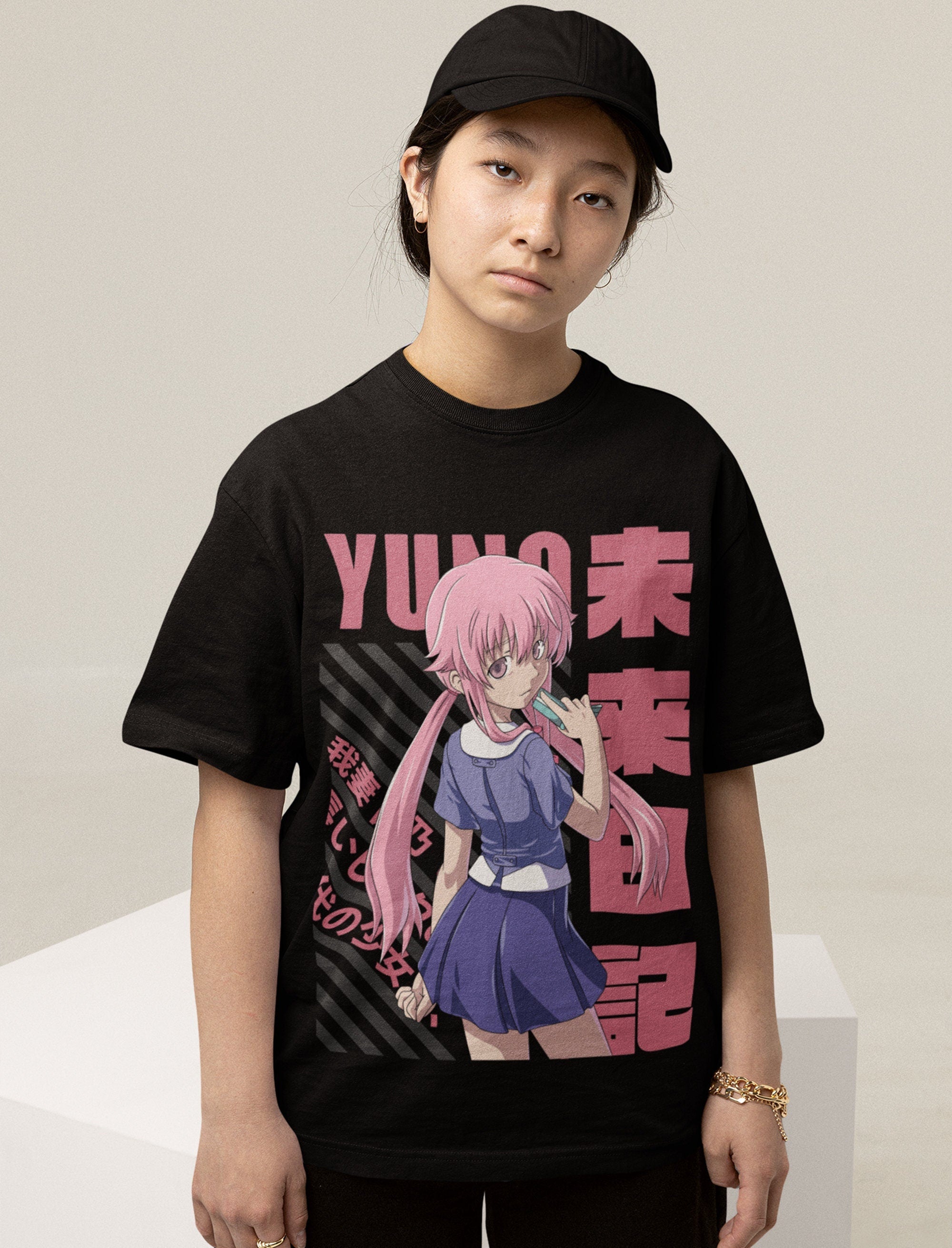 UNISEX - Yuno Gasai Anime T-Shirt, Mirai Nikki Future Diary Manga Waifu Shirt, Aesthetic Anime Short Sleeve Tee