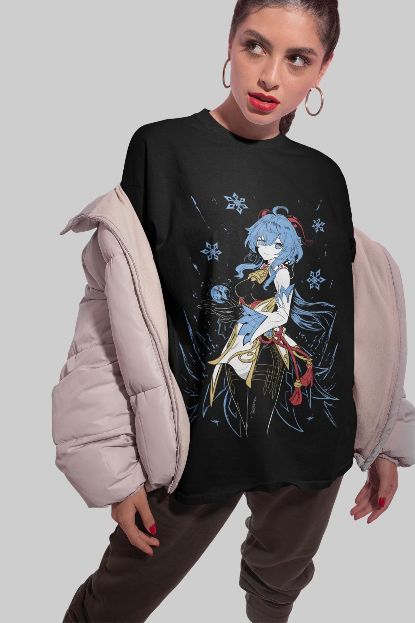 Ganyu Genshin Impact, Genshin Impact Raiden Shogun Gaming T-Shirt, Hu Tao Anime Videogame Waifu