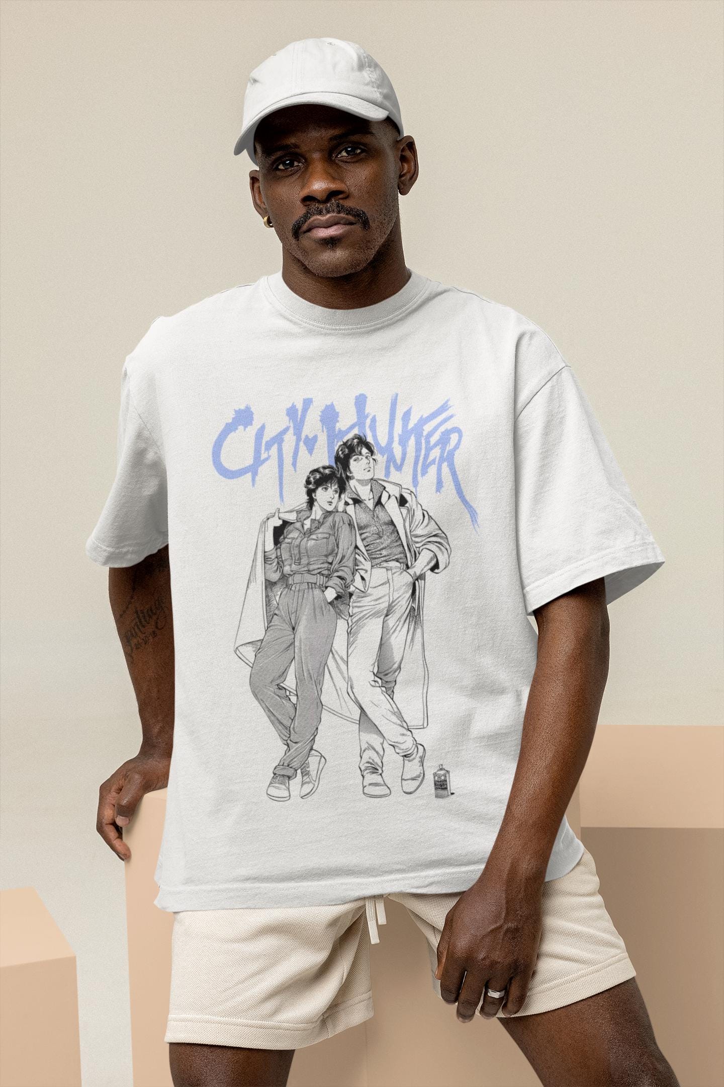 Unisex City Hunter Retro Anime T-Shirt, Ryo Saeba, Kaori Makimura Manga Shirt