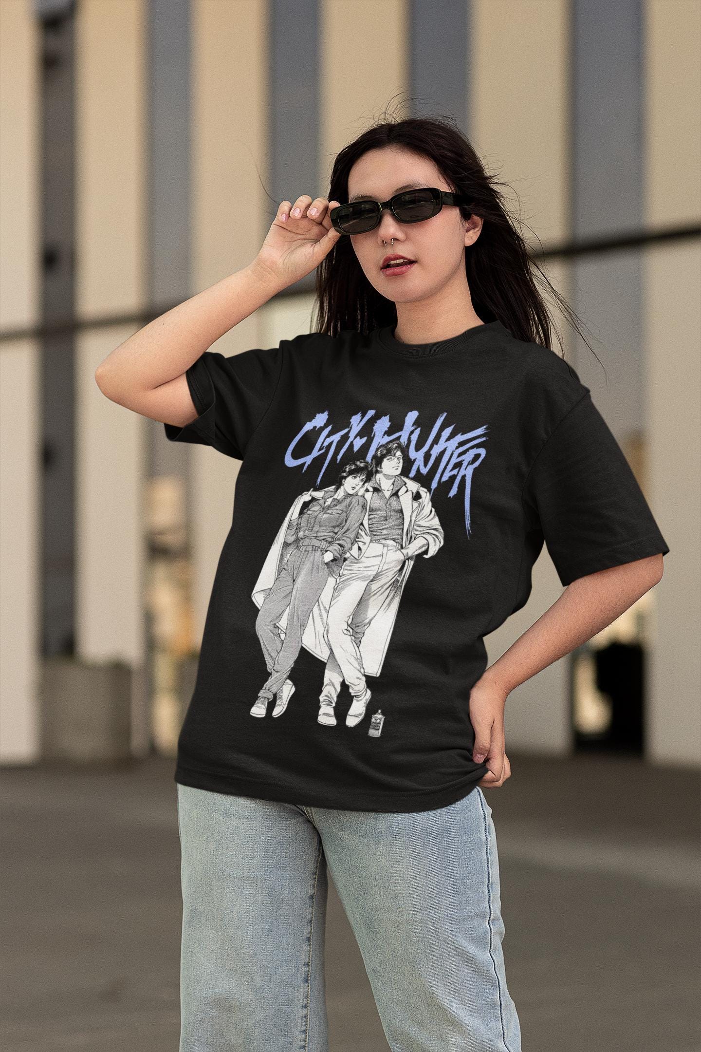 Unisex City Hunter Retro Anime T-Shirt, Ryo Saeba, Kaori Makimura Manga Shirt
