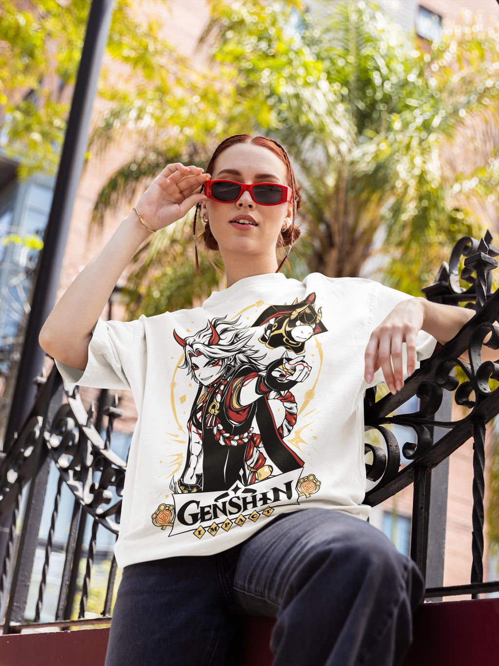 Arataki Itto Genshin Impact Japan Aesthetic Anime Japanese Vaporwave Genshin Impact Raiden Shogun Gaming T-Shirt, Anime Waifu Shirt