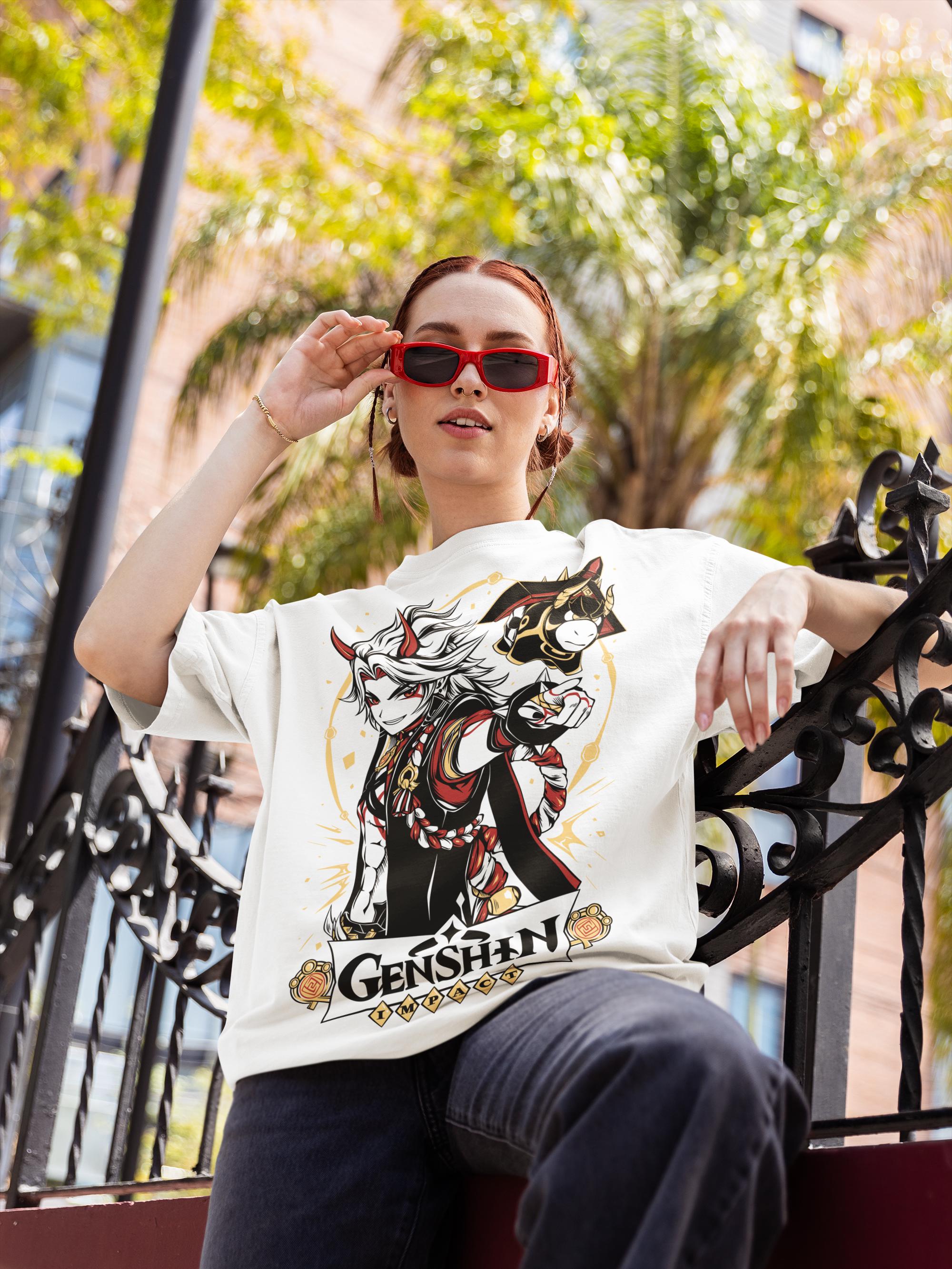 Arataki Itto Genshin Impact Japan Aesthetic Anime Japanese Vaporwave Genshin Impact Raiden Shogun Gaming T-Shirt, Anime Waifu Shirt