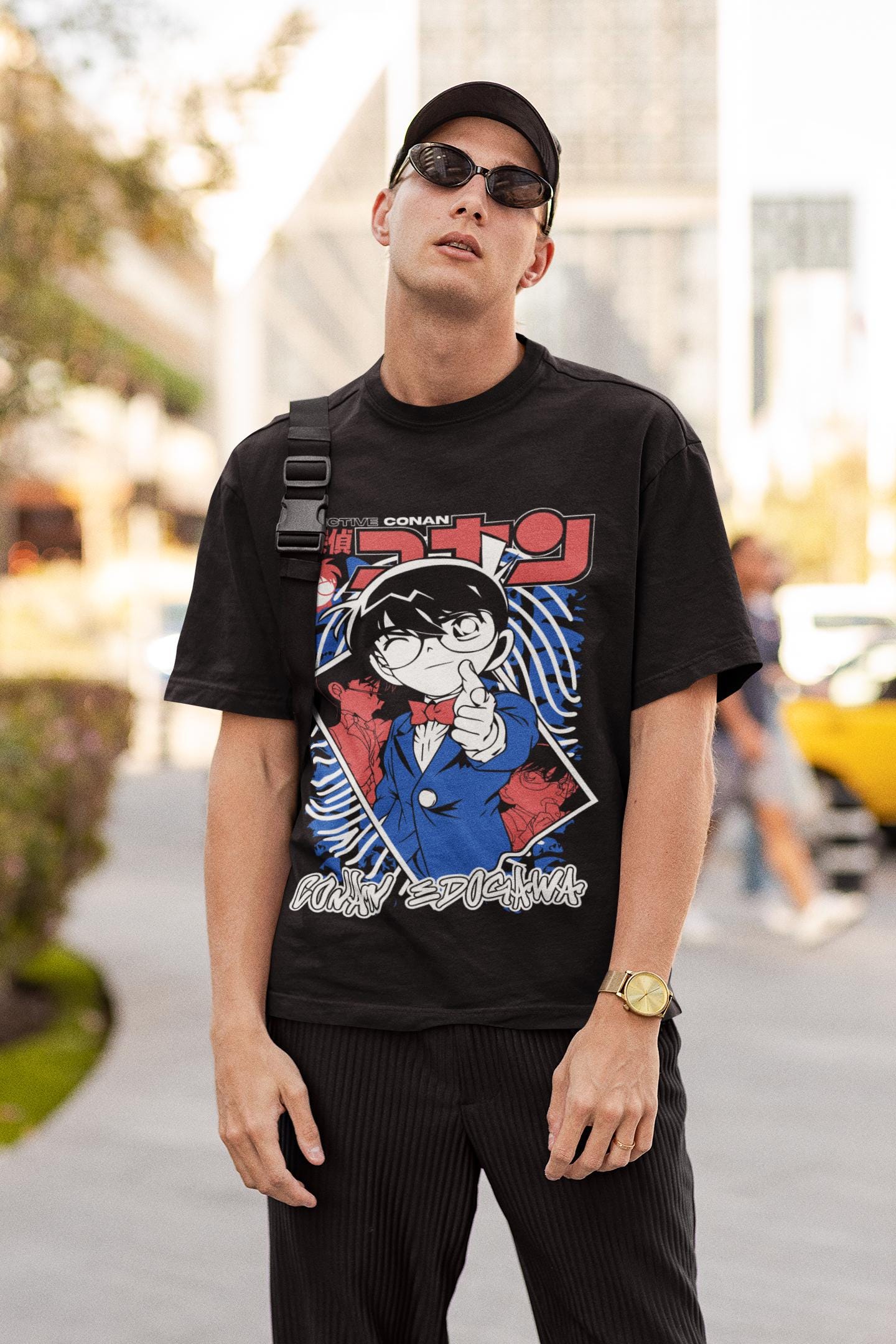 Unisex Vintage 90s Detective Conan anime tshirt