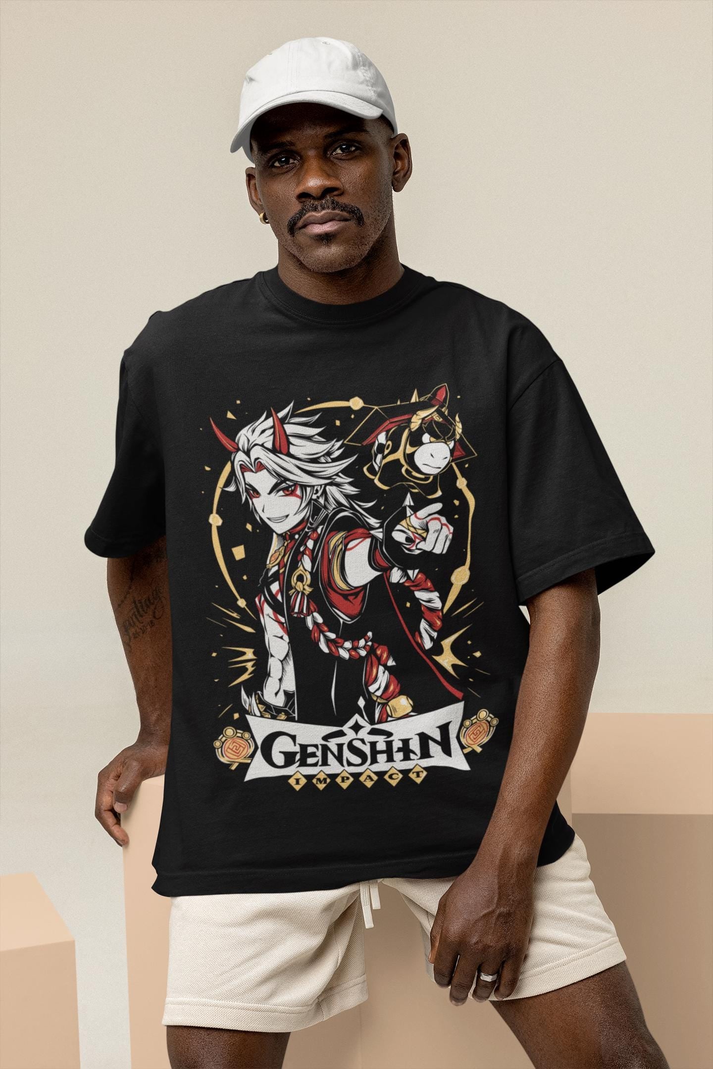 Arataki Itto Genshin Impact Japan Aesthetic Anime Japanese Vaporwave Genshin Impact Raiden Shogun Gaming T-Shirt, Anime Waifu Shirt