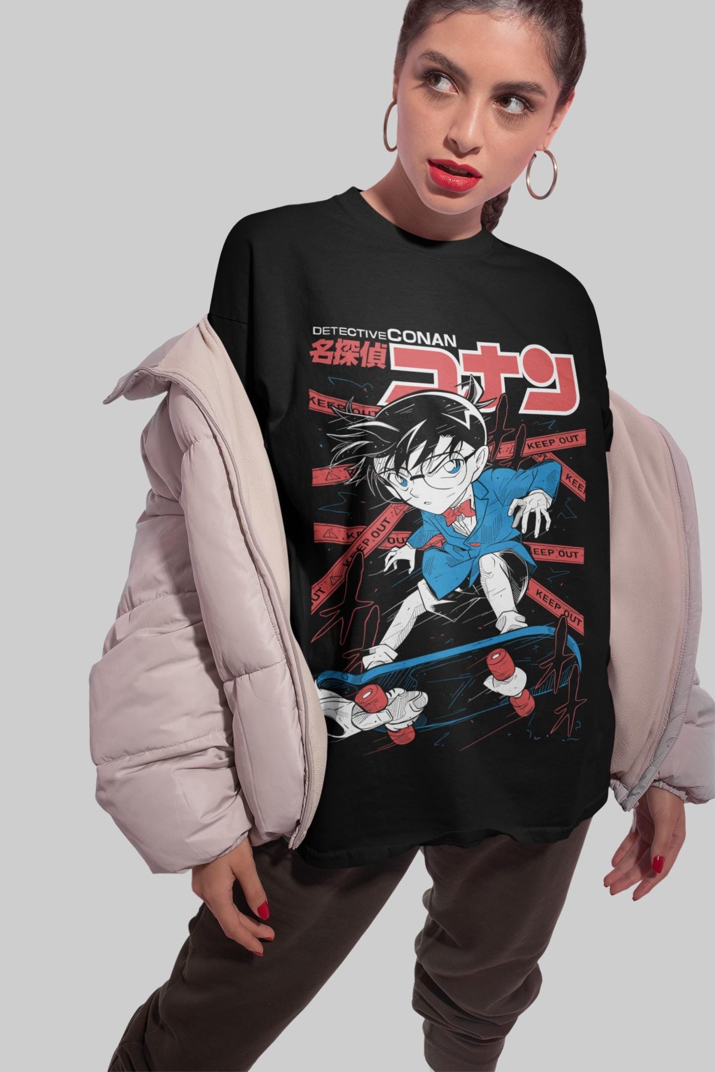 Unisex Vintage 90s Detective Conan anime tshirt