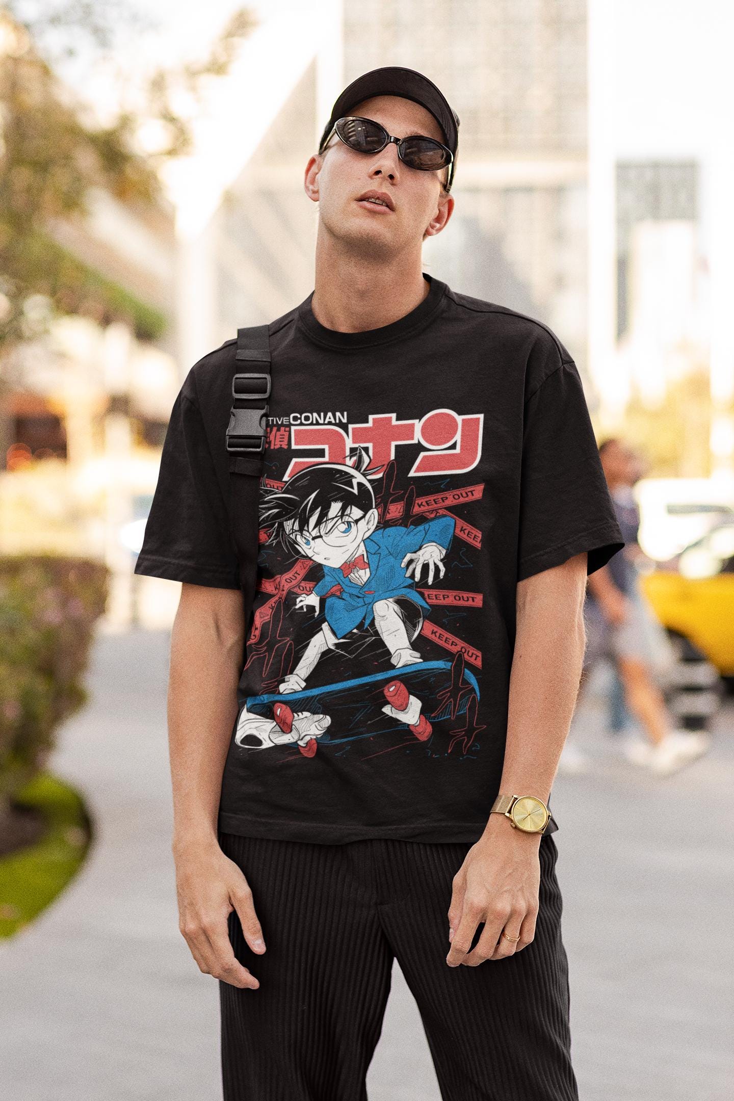 Unisex Vintage 90s Detective Conan anime tshirt