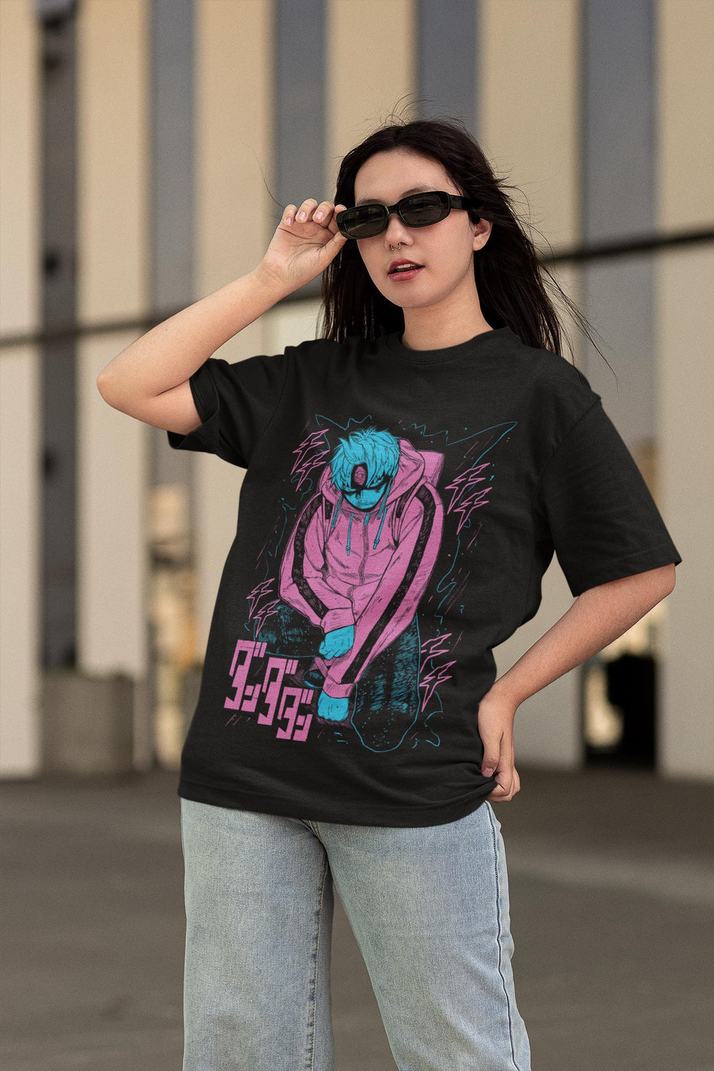 Unisex Horror Manga Creepy Girl T-Shirt, Dark Anime Gothic T-Shirt, Manga Gothic T-Shirt