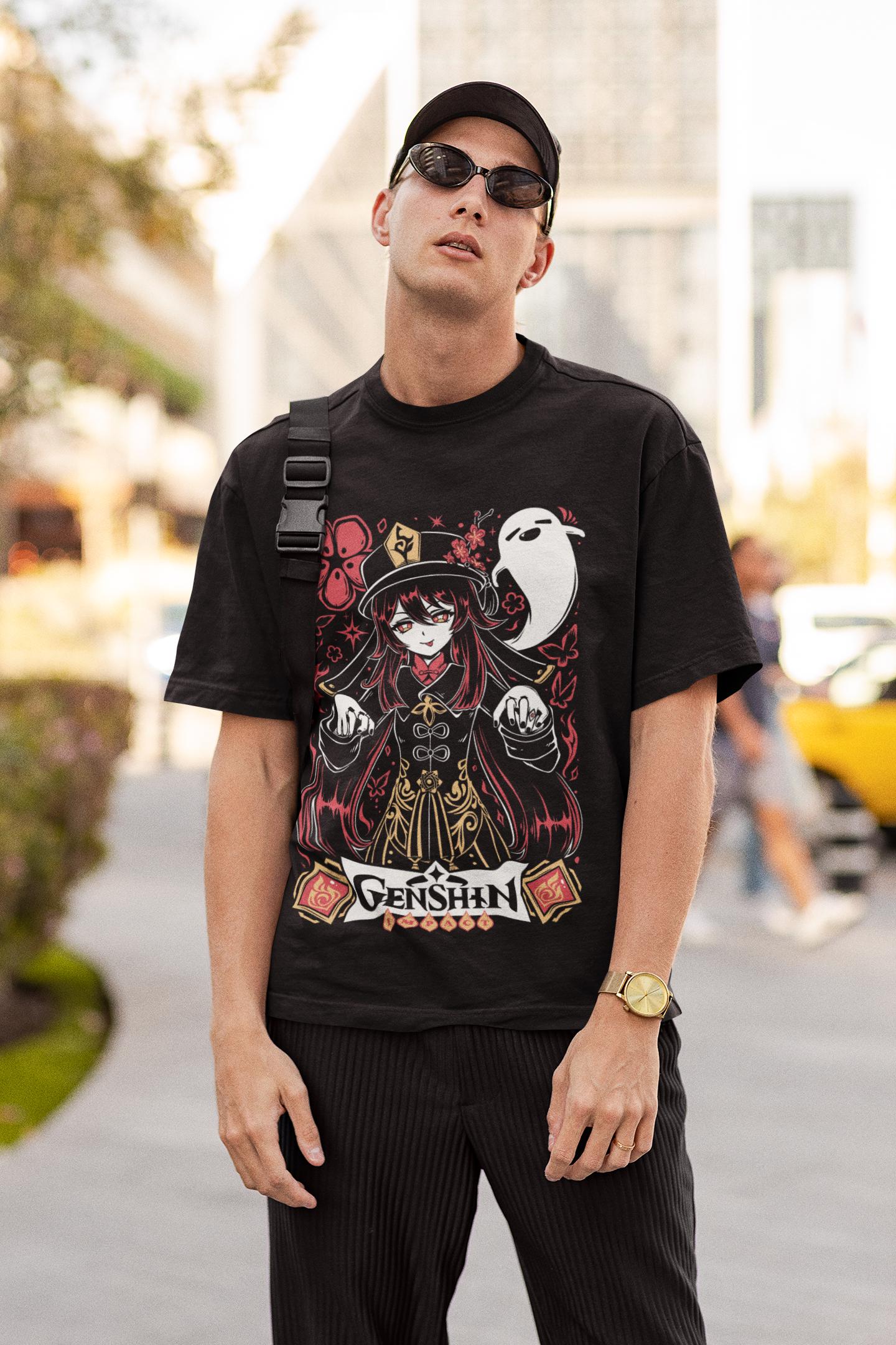 Hu Tao Genshin Impact Japan Aesthetic Anime Japanese Vaporwave Genshin Impact Raiden Shogun Gaming T-Shirt, Anime Waifu Shirt