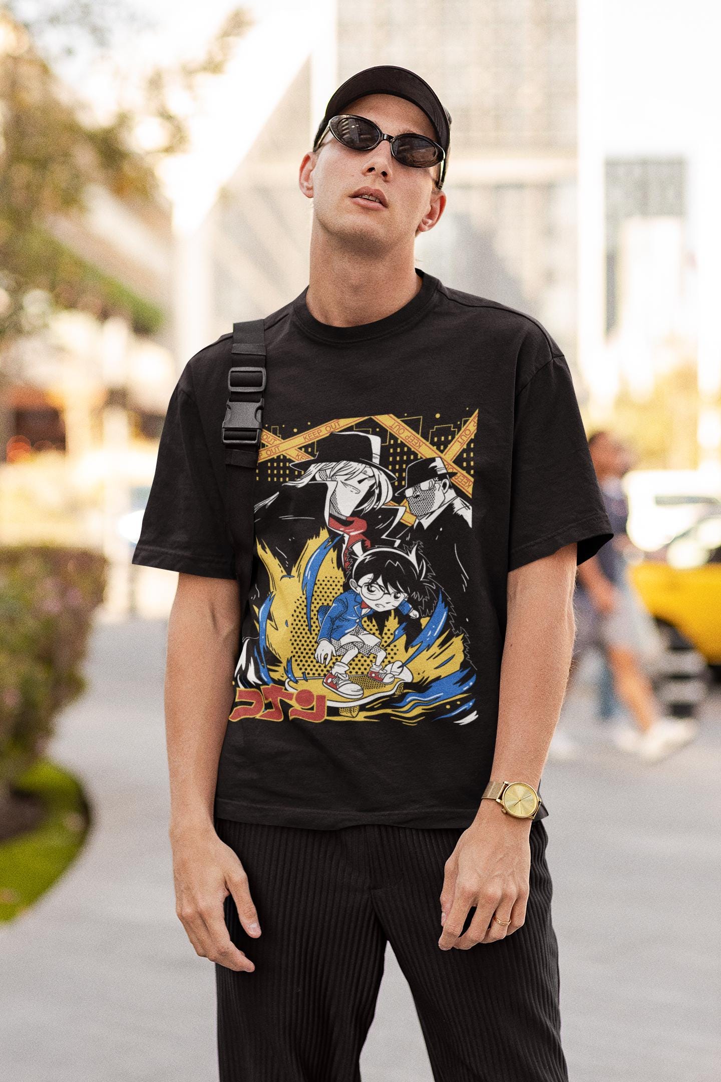 Unisex Vintage 90s Detective Conan anime tshirt