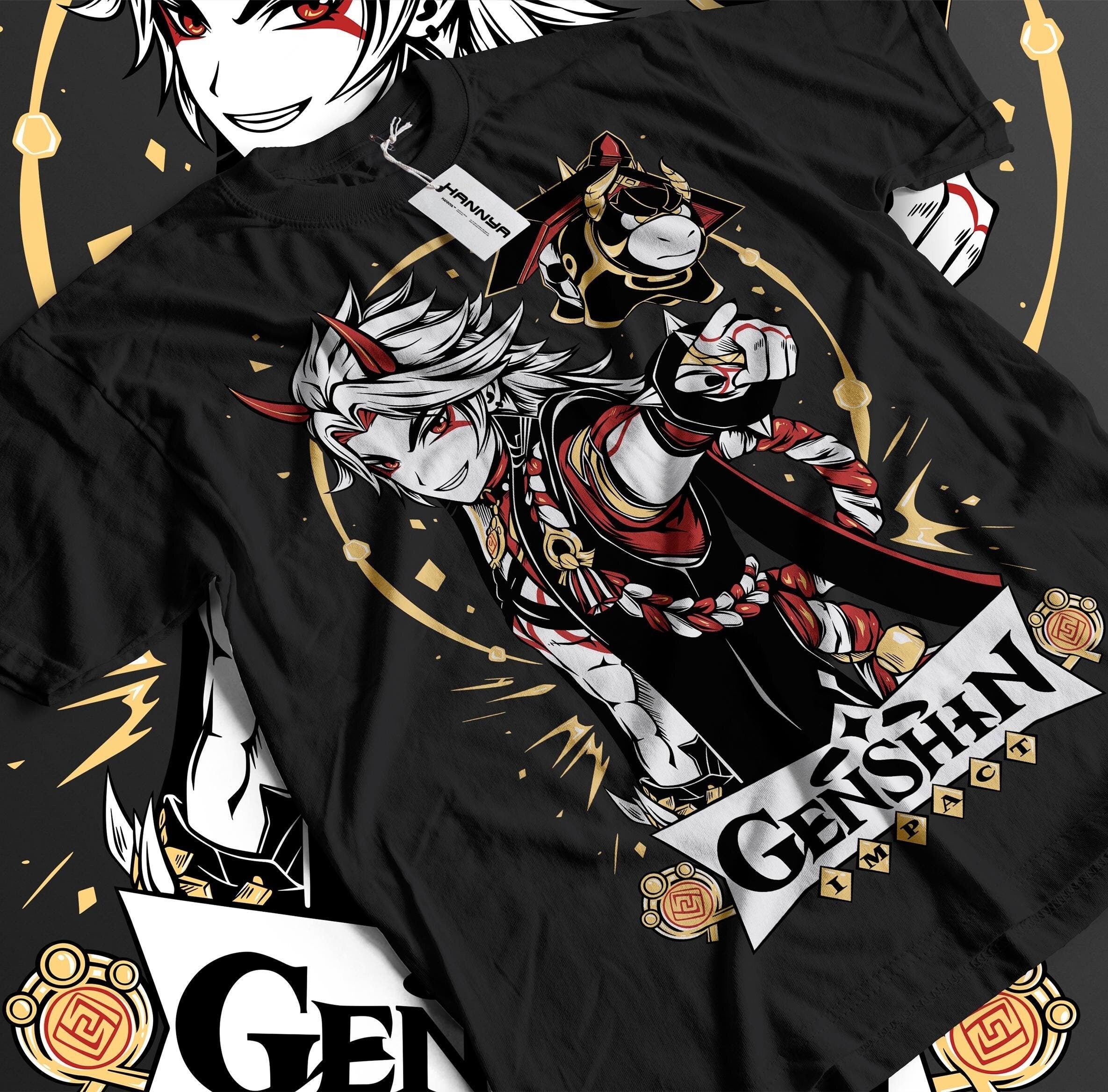 Arataki Itto Genshin Impact Japan Aesthetic Anime Japanese Vaporwave Genshin Impact Raiden Shogun Gaming T-Shirt, Anime Waifu Shirt
