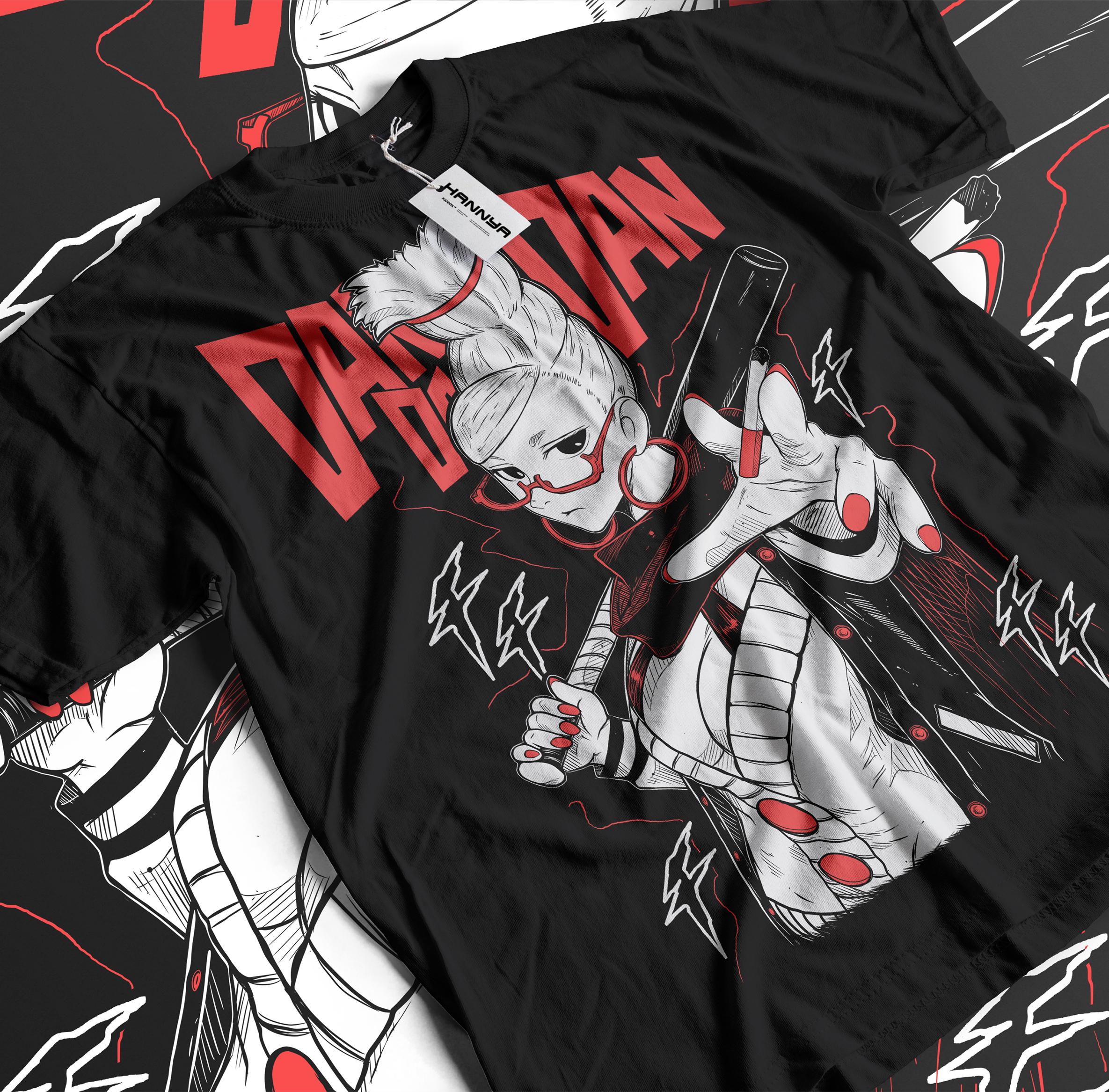 Unisex Horror Manga Creepy Girl T-Shirt, Dark Anime Gothic T-Shirt, Manga Gothic T-Shirt